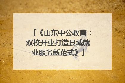 《山东中公教育：双校开业打造县域就业服务新范式》
