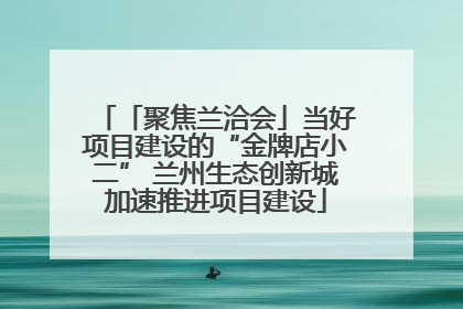 「聚焦兰洽会」当好项目建设的“金牌店小二” 兰州生态创新城加速推进项目建设