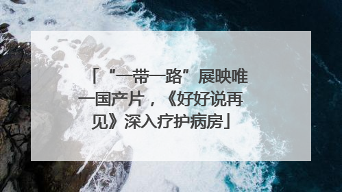“一带一路”展映唯一国产片，《好好说再见》深入疗护病房