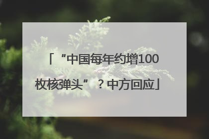 “中国每年约增100枚核弹头”？中方回应