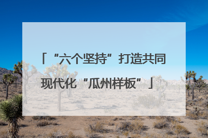 “六个坚持”打造共同现代化“瓜州样板”