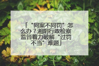 “同案不同罚”怎么办？湘阴行政检察监督着力破解“过罚不当”难题