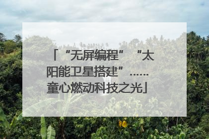 “无屏编程”“太阳能卫星搭建”……童心燃动科技之光
