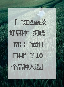 “江西蔬菜好品种”揭晓 南昌“武阳白椒”等10个品种入选