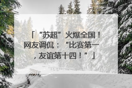 “苏超”火爆全国！网友调侃：“比赛第一，友谊第十四！”