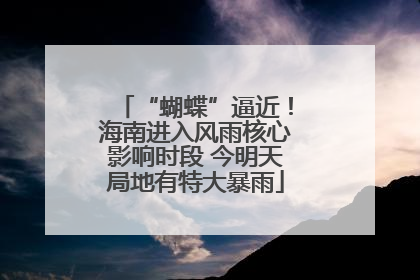 “蝴蝶”逼近！海南进入风雨核心影响时段 今明天局地有特大暴雨