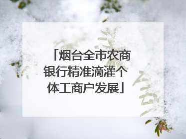 烟台全市农商银行精准滴灌个体工商户发展