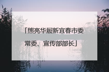 熊亮华履新宜春市委常委、宣传部部长