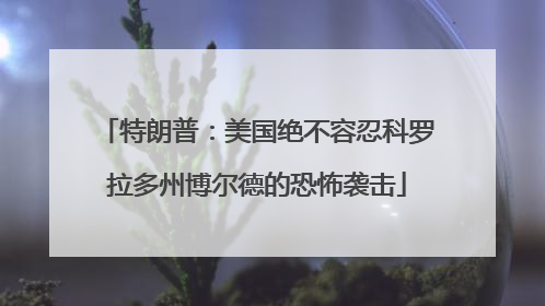 特朗普：美国绝不容忍科罗拉多州博尔德的恐怖袭击