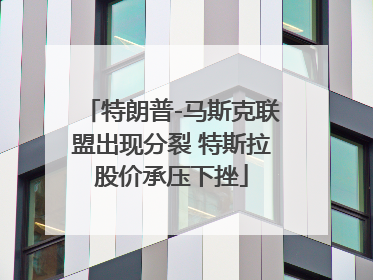 特朗普-马斯克联盟出现分裂 特斯拉股价承压下挫