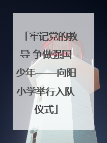 牢记党的教导 争做强国少年——向阳小学举行入队仪式