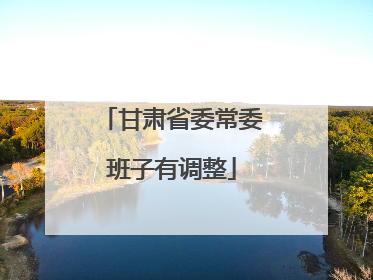 甘肃省委常委班子有调整