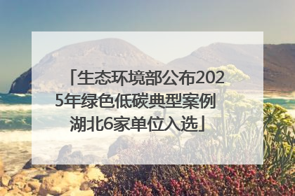 生态环境部公布2025年绿色低碳典型案例 湖北6家单位入选