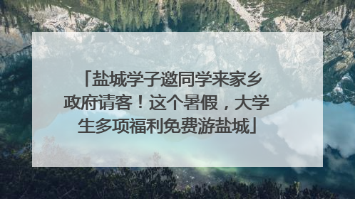 盐城学子邀同学来家乡 政府请客！这个暑假，大学生多项福利免费游盐城