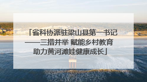 省科协派驻梁山县第一书记——三措并举 赋能乡村教育 助力黄河滩娃健康成长