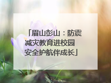 眉山彭山：防震减灾教育进校园 安全护航伴成长