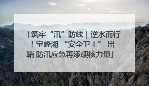 筑牢“汛”防线｜逆水而行！宝峰湖 “安全卫士” 出鞘 防汛应急再添硬核力量