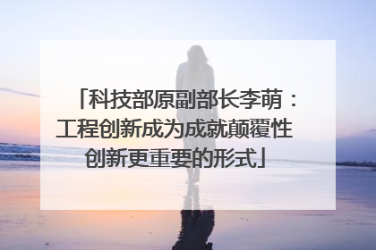 科技部原副部长李萌：工程创新成为成就颠覆性创新更重要的形式