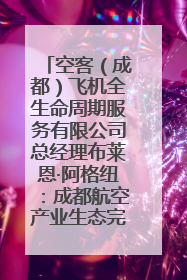 空客（成都）飞机全生命周期服务有限公司总经理布莱恩·阿格纽：成都航空产业生态完备，营商环境优势显著