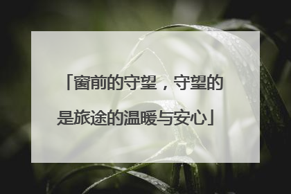 窗前的守望，守望的是旅途的温暖与安心