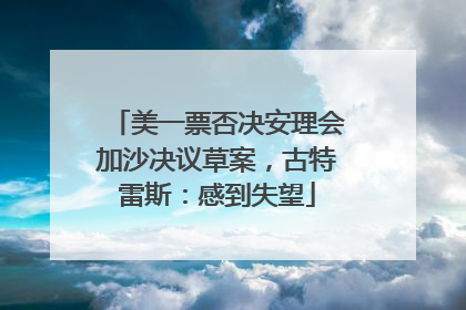 美一票否决安理会加沙决议草案，古特雷斯：感到失望
