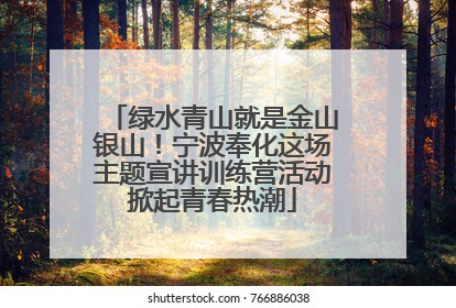 绿水青山就是金山银山！宁波奉化这场主题宣讲训练营活动掀起青春热潮