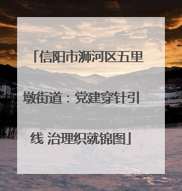 信阳市浉河区五里墩街道：党建穿针引线 治理织就锦图