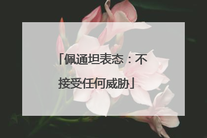 佩通坦表态：不接受任何威胁