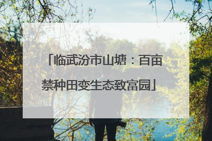 临武汾市山塘：百亩禁种田变生态致富园