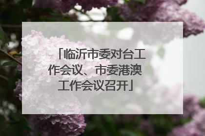 临沂市委对台工作会议、市委港澳工作会议召开