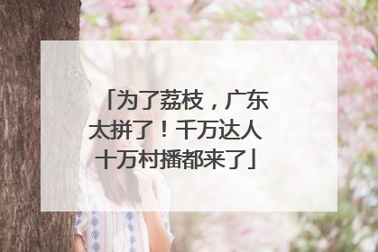 为了荔枝，广东太拼了！千万达人十万村播都来了