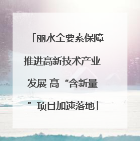 丽水全要素保障推进高新技术产业发展 高“含新量”项目加速落地