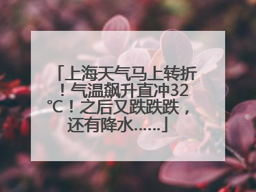 上海天气马上转折！气温飙升直冲32℃！之后又跌跌跌，还有降水……
