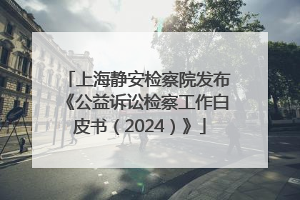 上海静安检察院发布《公益诉讼检察工作白皮书（2024）》