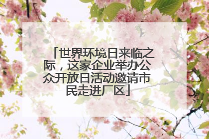 世界环境日来临之际，这家企业举办公众开放日活动邀请市民走进厂区