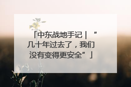中东战地手记｜“几十年过去了，我们没有变得更安全”