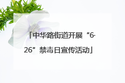 中华路街道开展“6·26”禁毒日宣传活动