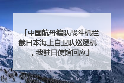 中国航母编队战斗机拦截日本海上自卫队巡逻机，我驻日使馆回应