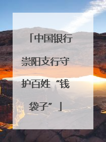 中国银行崇阳支行守护百姓“钱袋子”