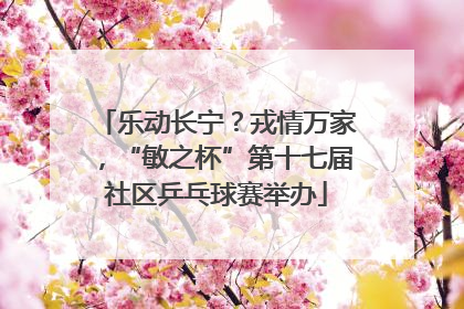 乐动长宁？戎情万家，“敏之杯”第十七届社区乒乓球赛举办