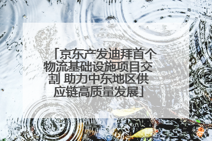 京东产发迪拜首个物流基础设施项目交割 助力中东地区供应链高质量发展