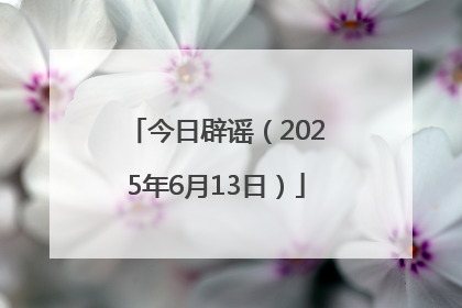 今日辟谣（2025年6月13日）