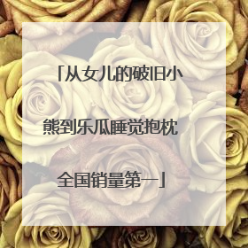 从女儿的破旧小熊到乐瓜睡觉抱枕全国销量第一