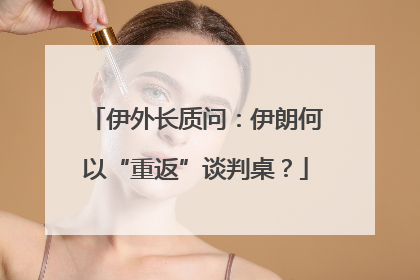 伊外长质问：伊朗何以“重返”谈判桌？