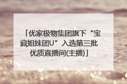 优家极物集团旗下“宝藏姐妹团U”入选第三批优质直播间(主播)