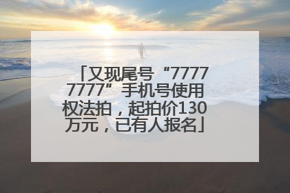 又现尾号“77777777”手机号使用权法拍，起拍价130万元，已有人报名