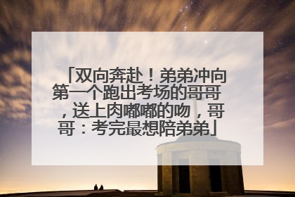 双向奔赴！弟弟冲向第一个跑出考场的哥哥，送上肉嘟嘟的吻，哥哥：考完最想陪弟弟