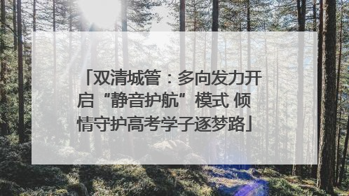 双清城管：多向发力开启“静音护航”模式 倾情守护高考学子逐梦路