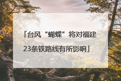 台风“蝴蝶”将对福建23条铁路线有所影响