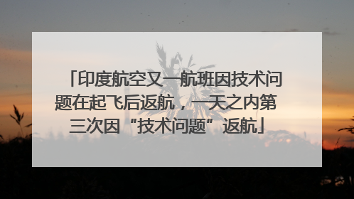 印度航空又一航班因技术问题在起飞后返航，一天之内第三次因“技术问题”返航